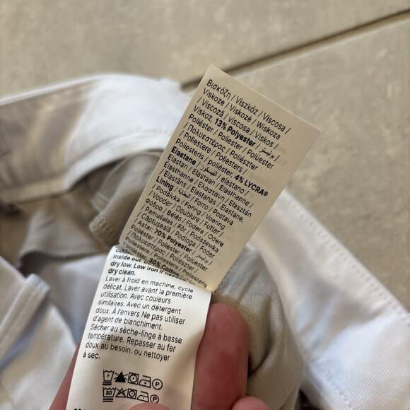 SPANX Stretch Twill Wide Leg Pant In Bone White Women’s Size Small Pet 31” In - Picture 5 of 11